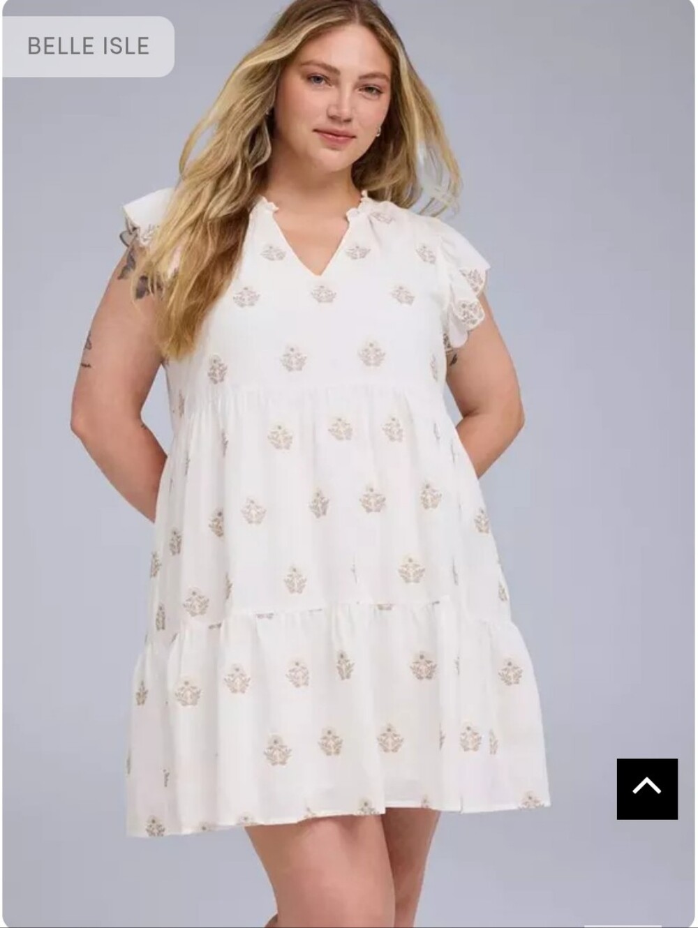 Torrid Belle Isle White Floral Embroidered Tiered Tunic Mini Dress